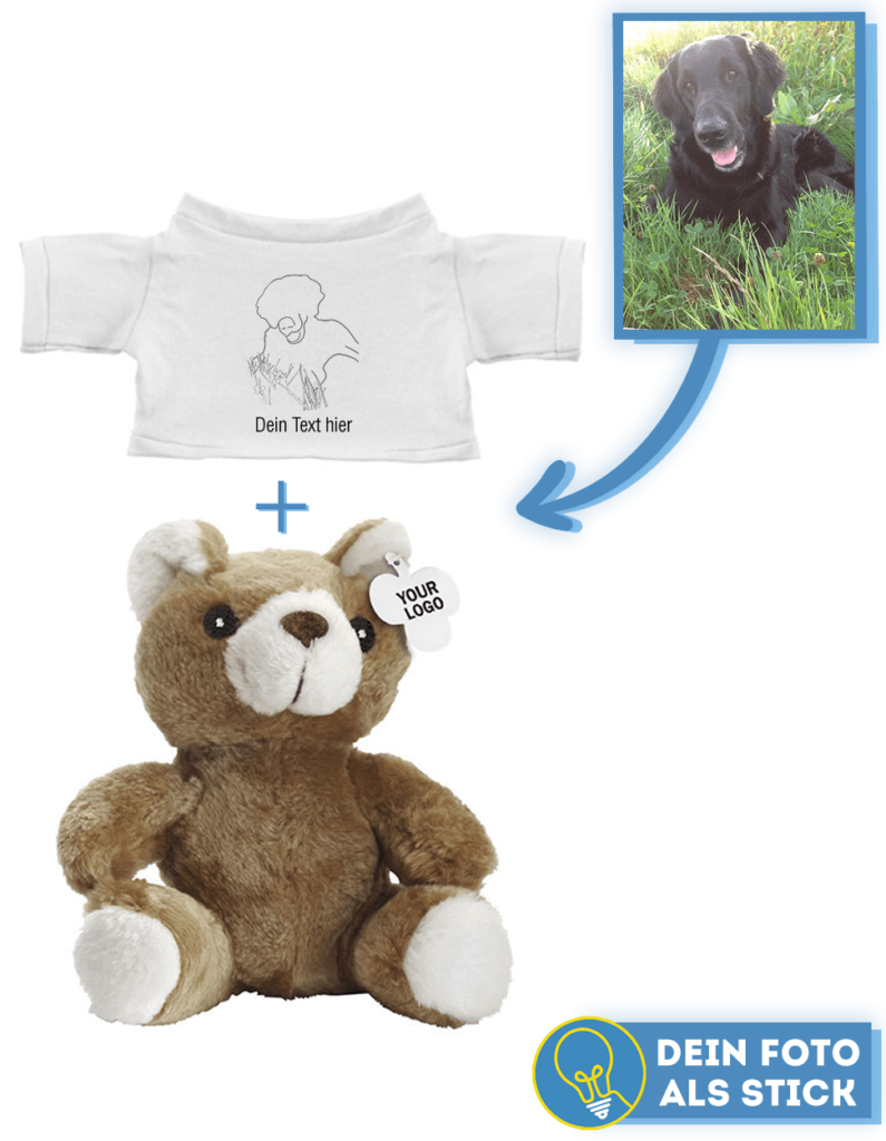 Personalisierter Plüsch Teddy Bär & T-Shirt mit Text Bestickung