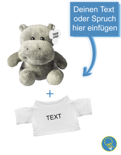 Personalisiertes Plüsch Hippo - Kuscheltier mit Text Bestickung
