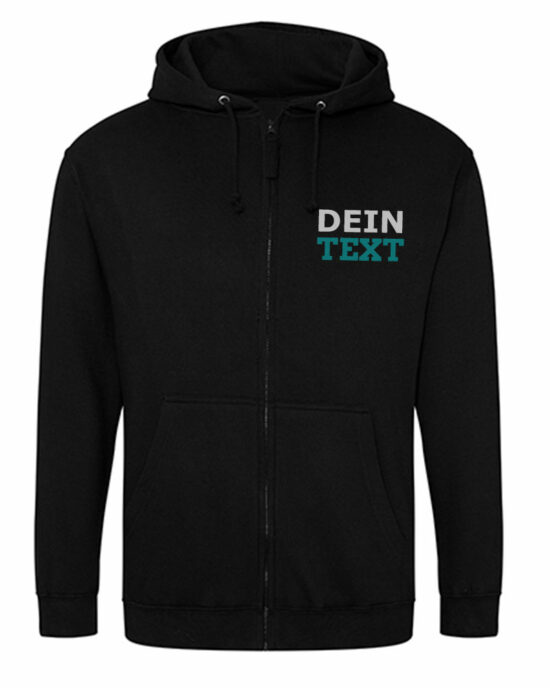 Personalisierte Jacke mit Text Bestickung