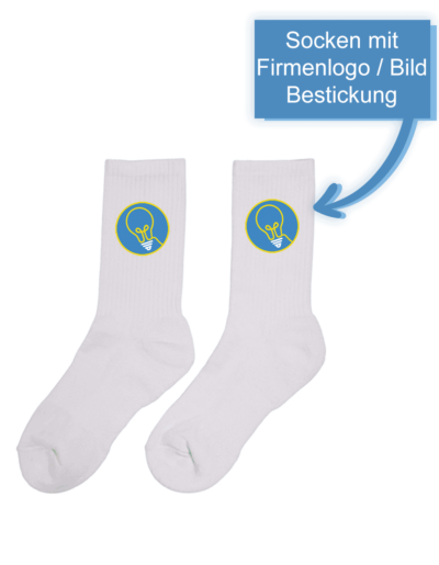 Personalisierte Socken mit Logo Bild bestickt