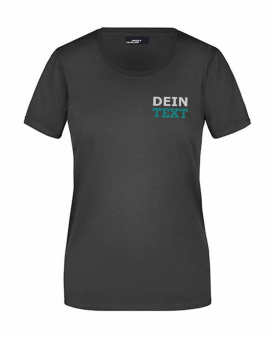 Personalisiertes Frauen T-Shirt mit Text Bestickung