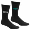 Personalisierte Tennissocken mit Text Bestickung Schwarz