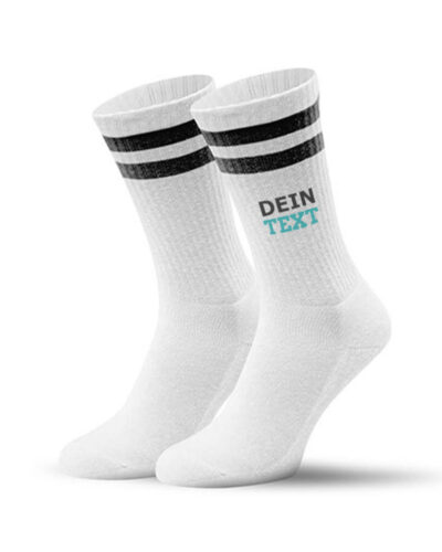 Personalisierte Streifen Socken mit Text Bestickung