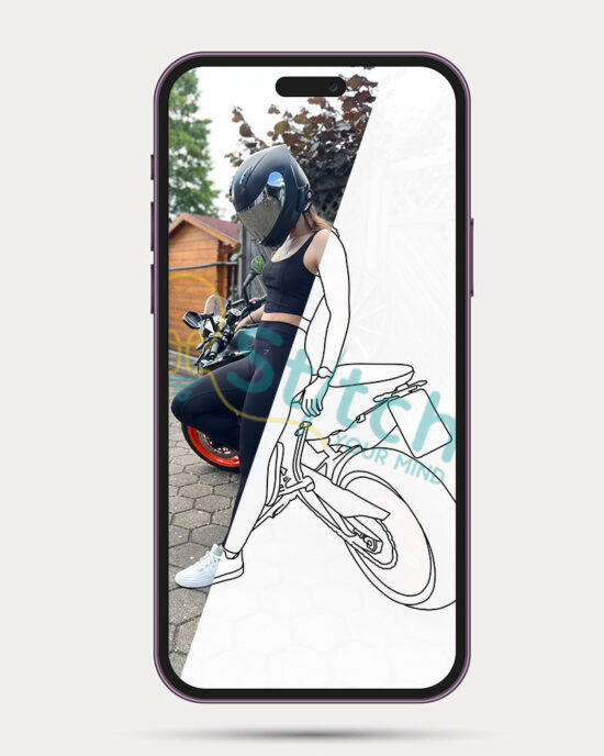 Personalisierte Foto Portrait Zeichnung Motorrad